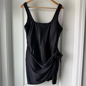 Old Navy Black Scoop Swimdress with Side Tie Detail